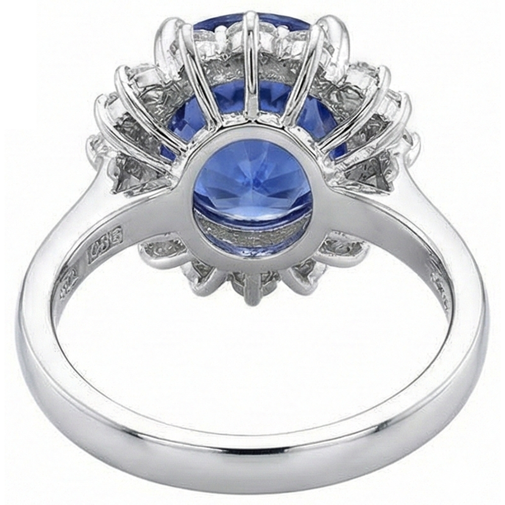 Beautiful 4 Carat Tanzanite Round Natural Earth Mined Diamonds Ring Jewelry