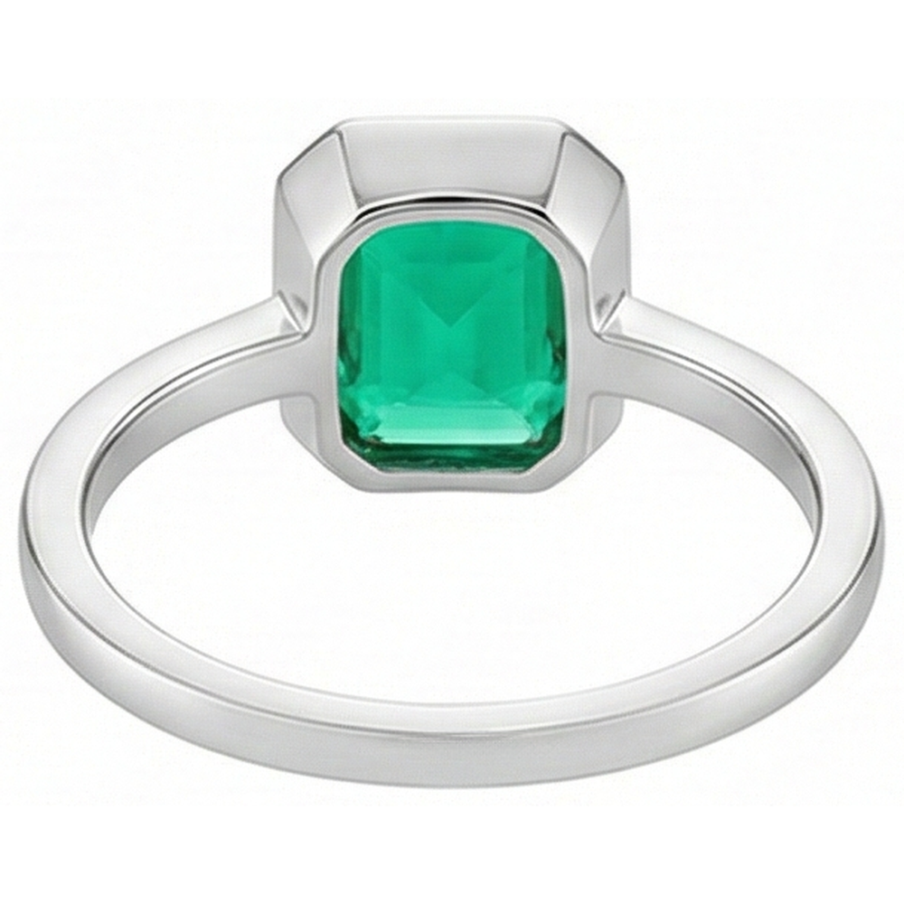 Natural Real ( Not Lab Grown ) Bezel Set Green Emerald GIA Solitaire Ring 14K Gold Jewelry