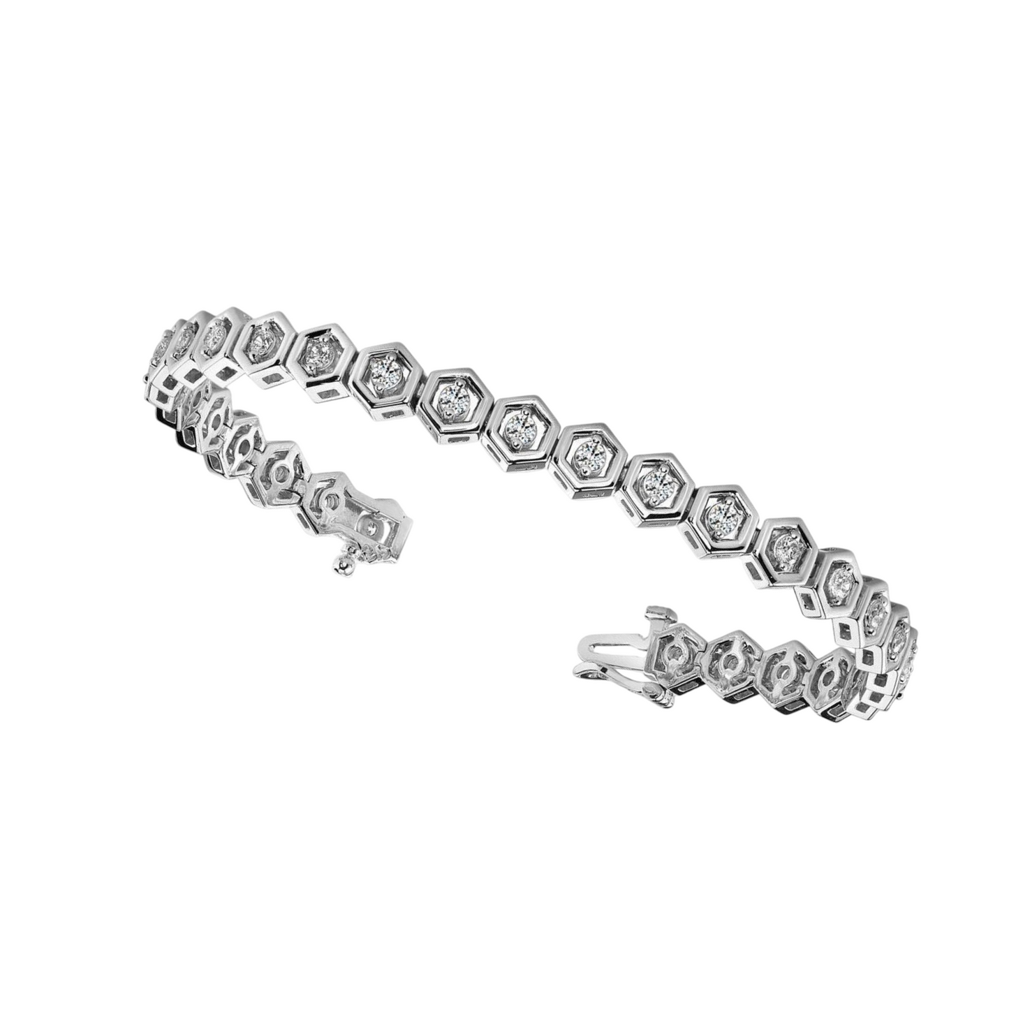 Bezel Set 5.80 Carats Lab Grown Diamond Tennis Bracelet White Gold