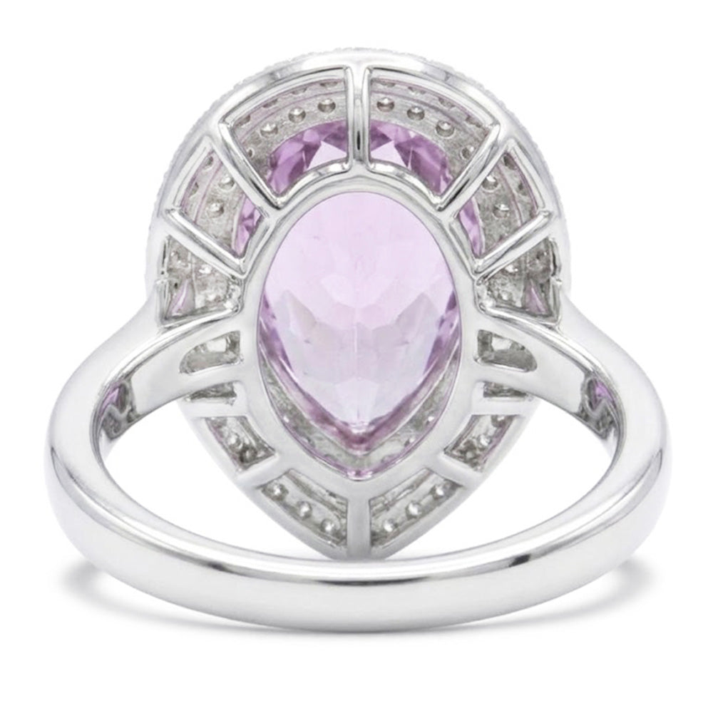 Big Pink Kunzite Crystal Ring