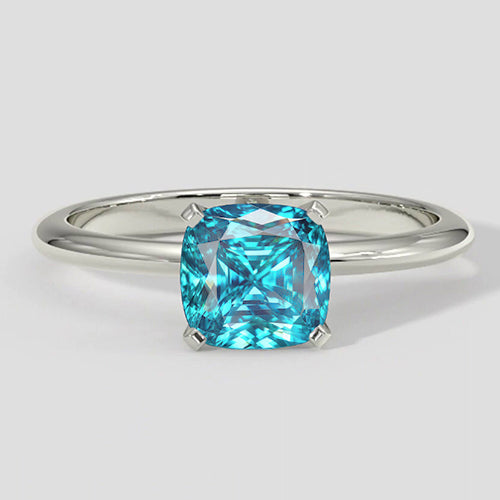 Natural Real ( Not Lab Grown ) Bluish Cushion Paraiba Ring