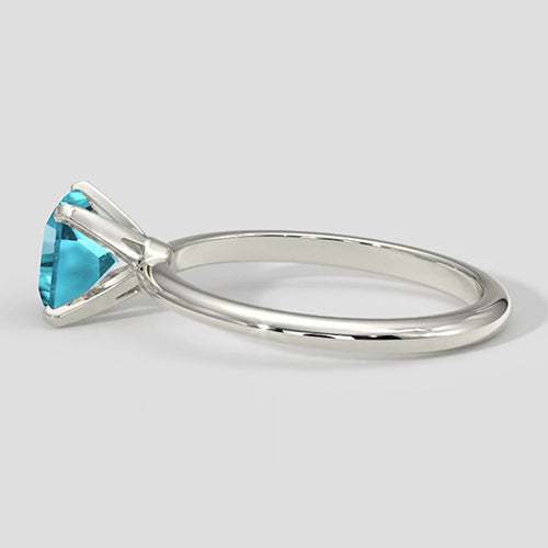 Natural Real ( Not Lab Grown ) Bluish Cushion Paraiba Ring
