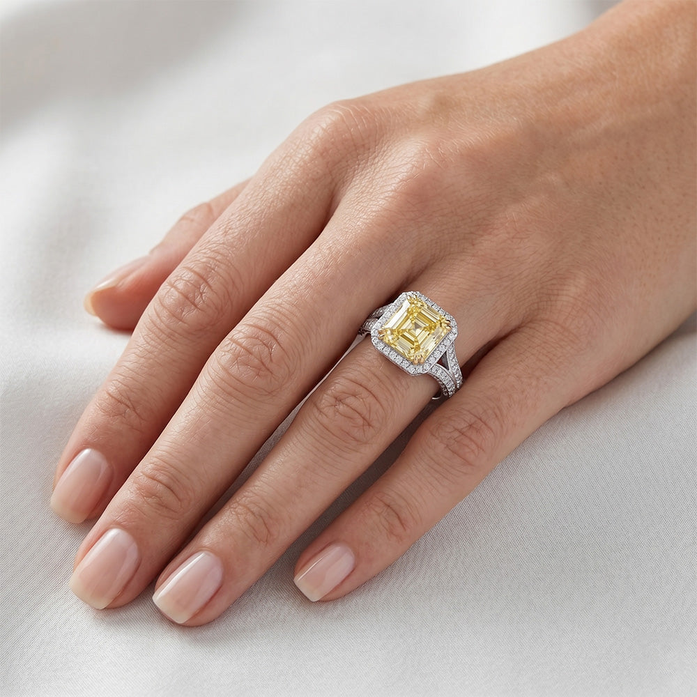 Brilliant Pavé Fancy Yellow Diamond Statement Ring – 3.50 ct
