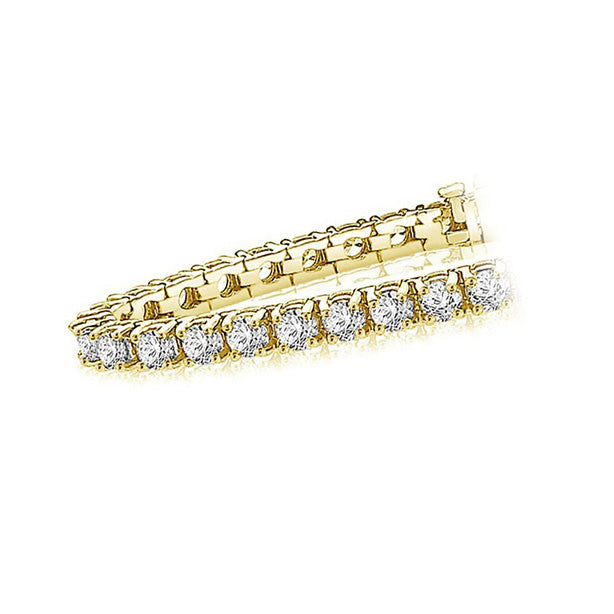 Brilliant Cut 12.80 Ct Prong Set Lab Grown Diamonds Bracelet YG