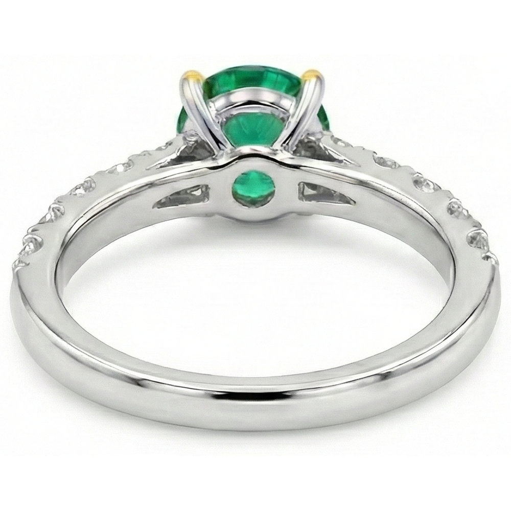 Natural Real ( Not Lab Grown ) Casual Gemstone Ring Womens Green Emerald GIA Diamond Jewelry