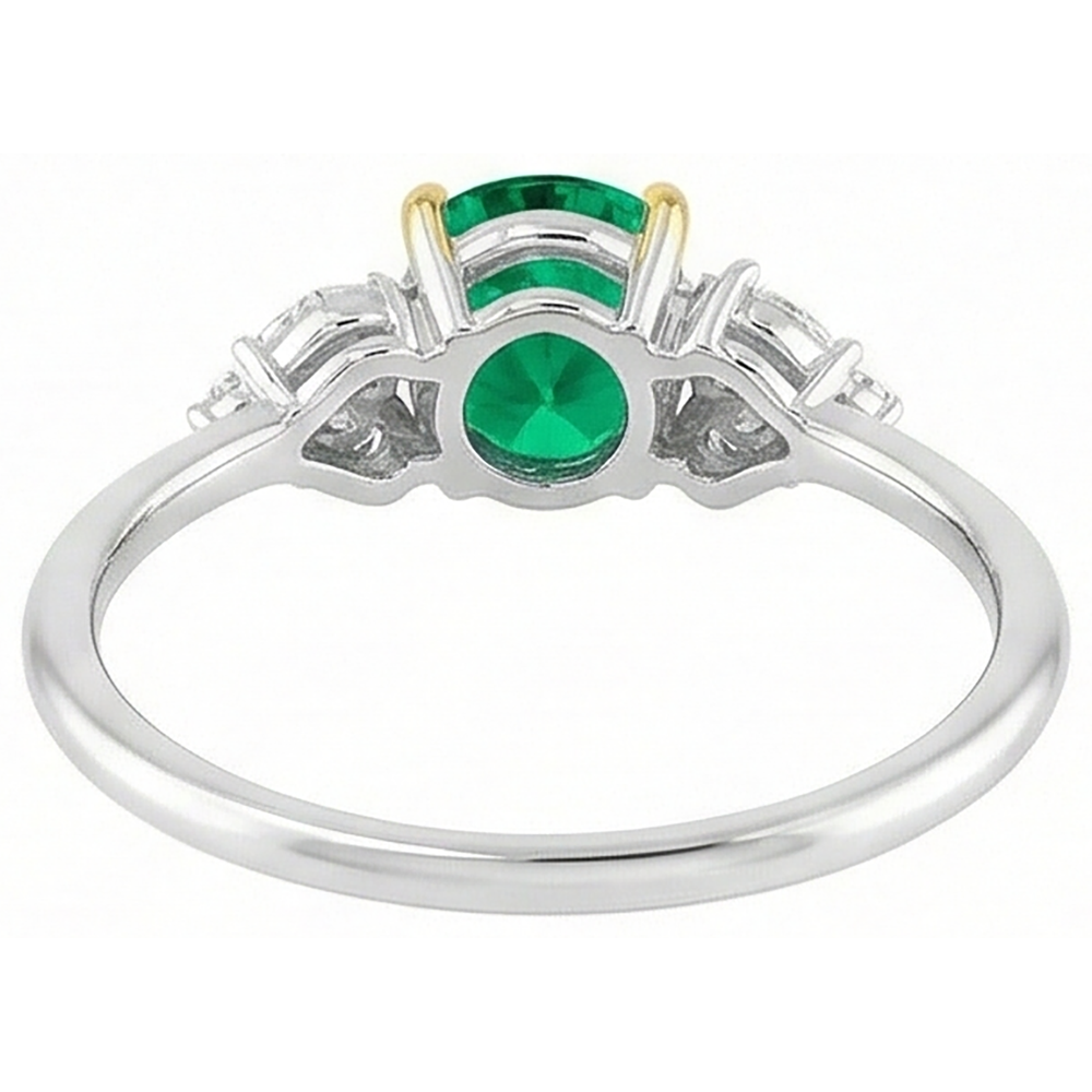 Natural Real ( Not Lab Grown ) Casual Green Emerald GIA Ring Dainty Women Jewelry