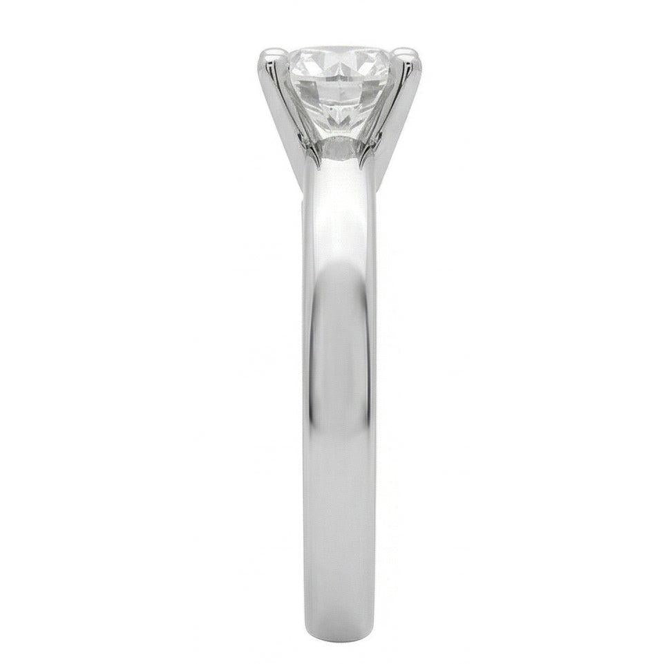 Cathedral Setting 3 Ct. Natural Earth Mined Diamond Solitaire Ring Solid White Gold