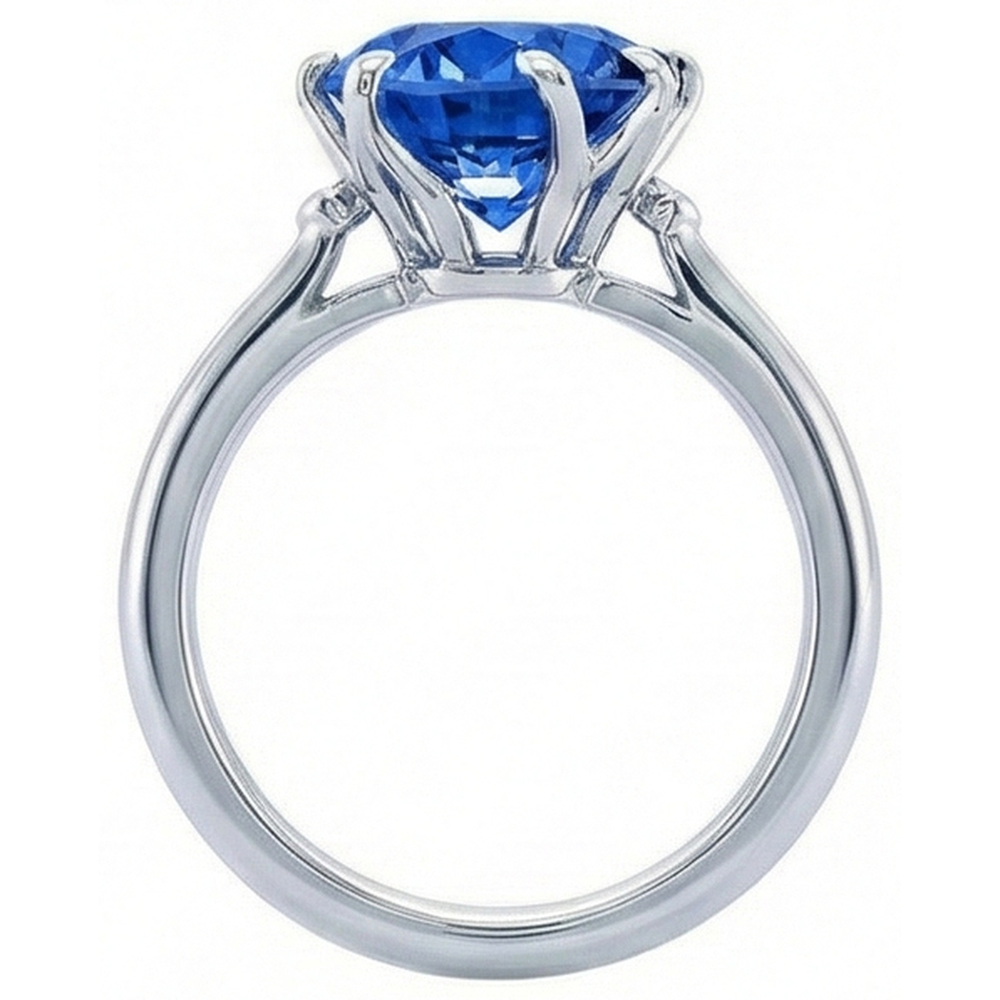 Ceylon Sapphire With Natural Earth Mined Diamonds 1.90 Ct Ring White Gold 14K