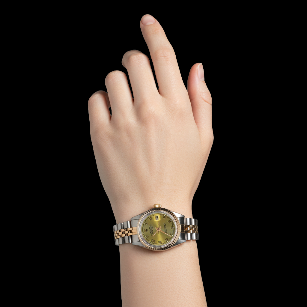 Champagne Arabic Dial Ss & Yellow Gold Jubilee Lady Rolex Datejust P2