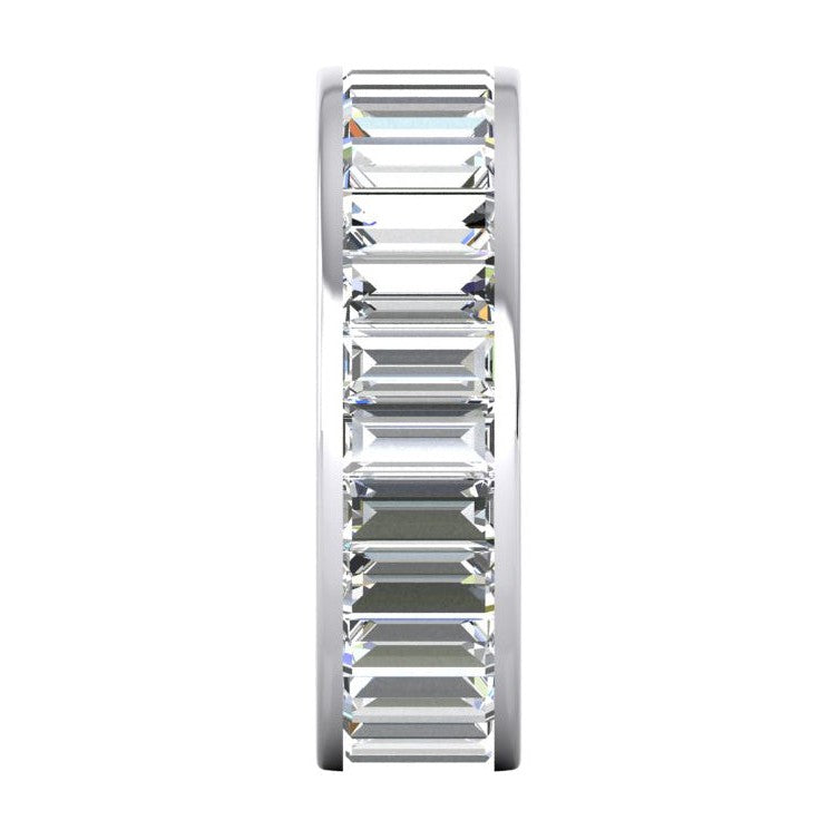 Channel Set Baguette Cut Diamond Eternity Band Gold 6 Carats