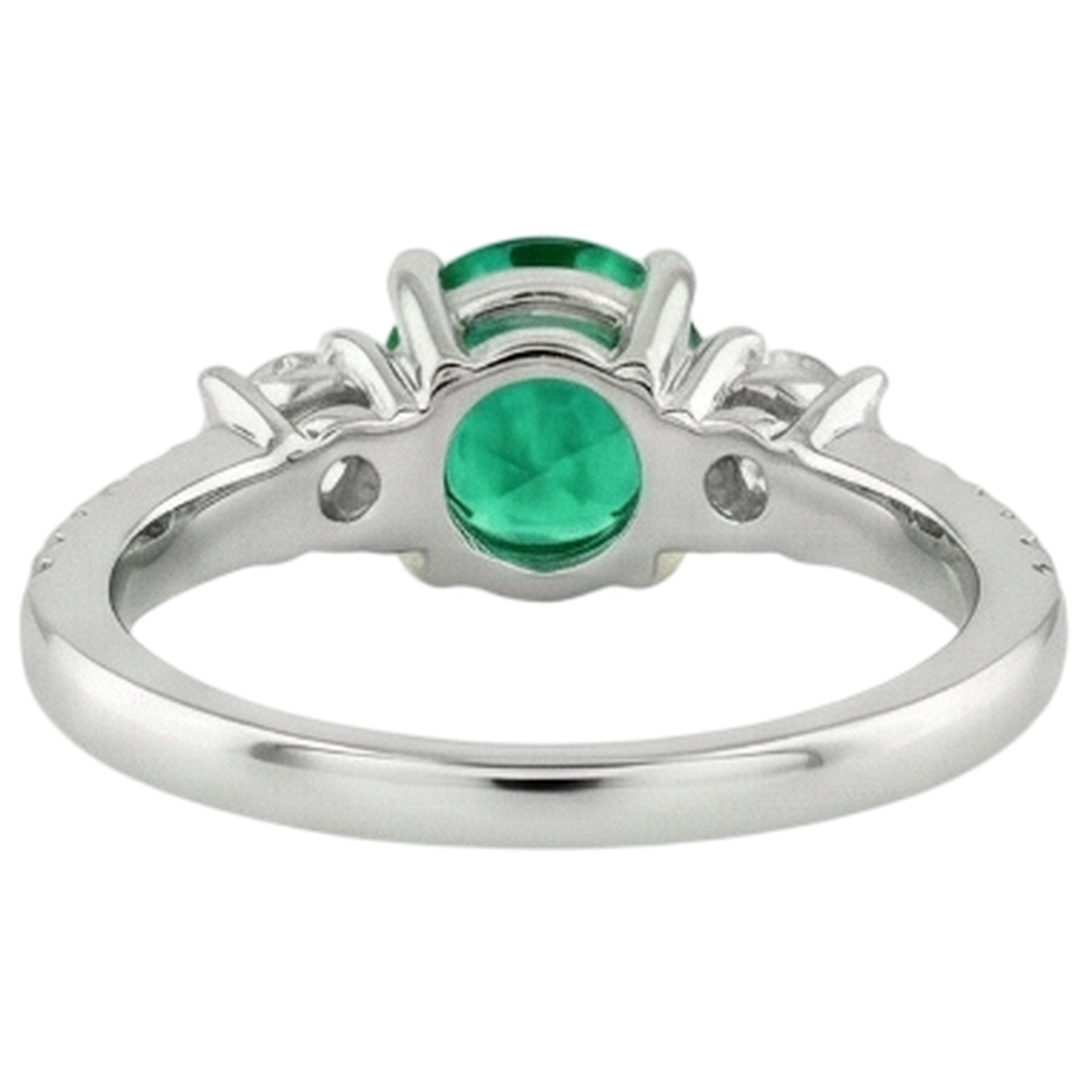 natural round emerald 2ct ring with diamond accents