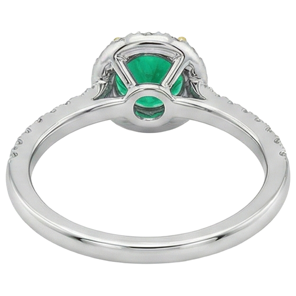 Natural Real ( Not Lab Grown ) Colombian Green Emerald GIA Wedding Ring