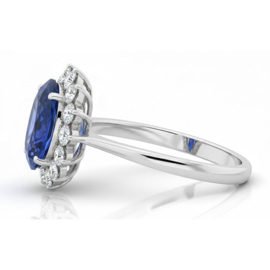 Cornflower Blue Sapphire Halo Ring