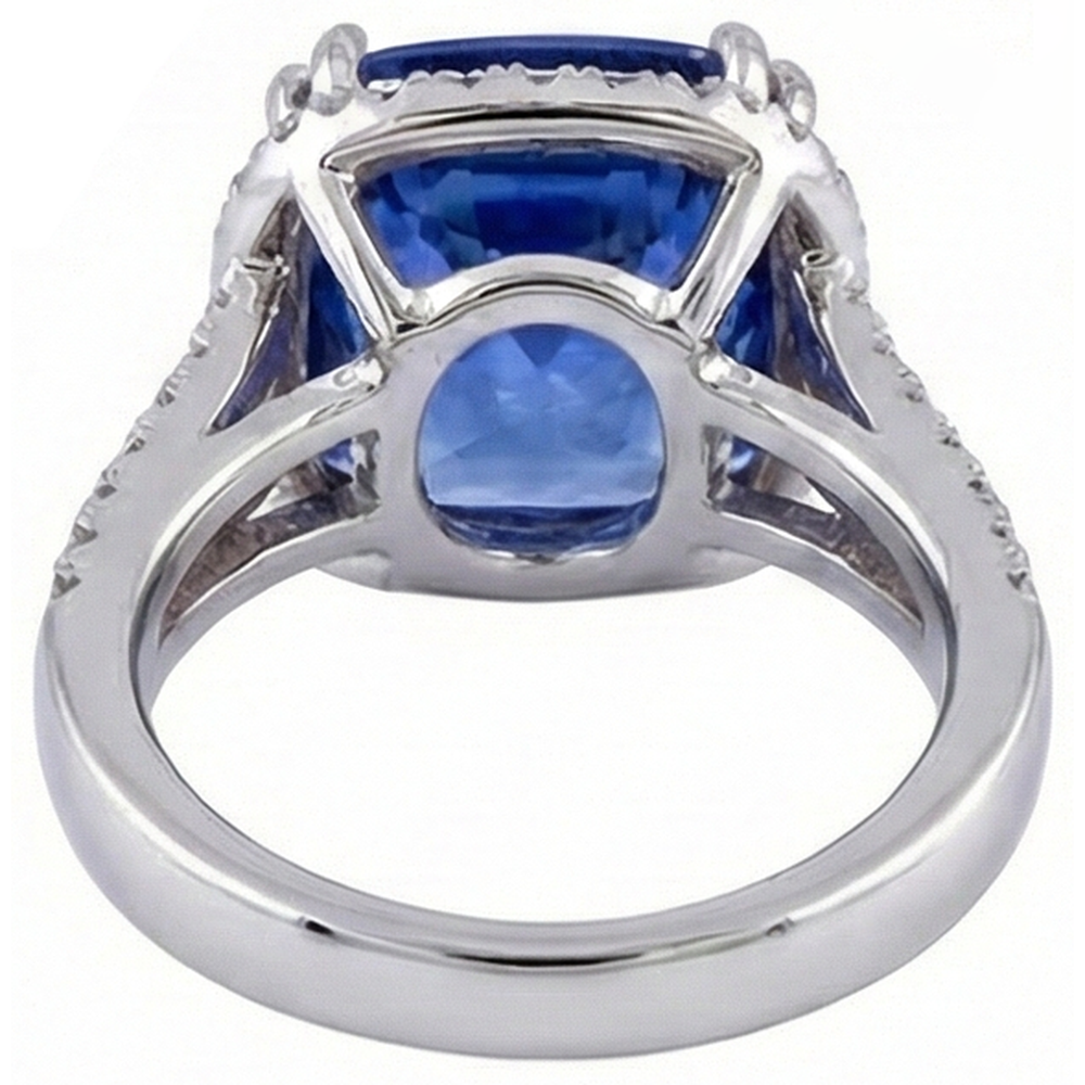 Cushion AAA Tanzanite Natural Earth Mined Diamonds 6 Carat Fancy Ring Gemstone Jewelry