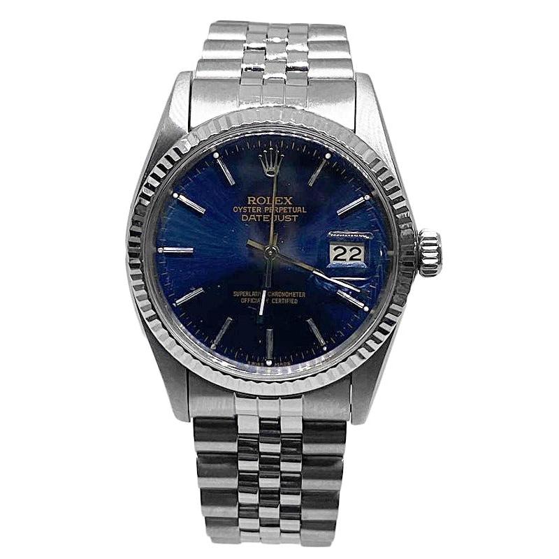 Mens Watch Blue Stick Dial Ss Datejust