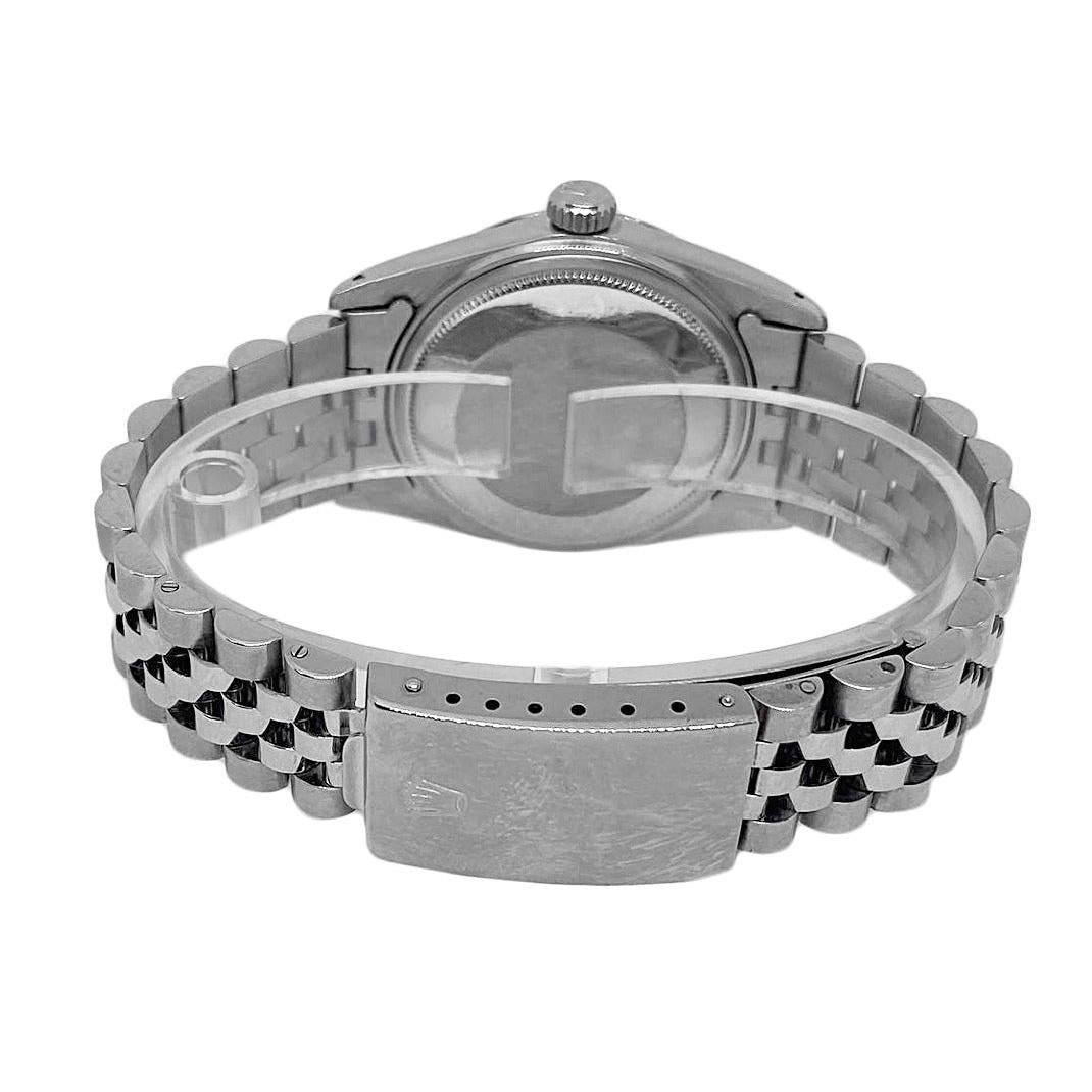 Rolex Mens Watch Blue Stick Dial Ss Datejust QUICK SET