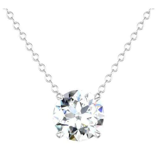 Diamond Solitaire Necklace Women Jewelry