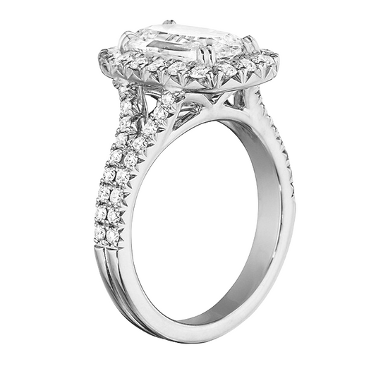Double Shank Halo Cushion Old Miner Lab Grown Diamond Ring 10.50 Carats