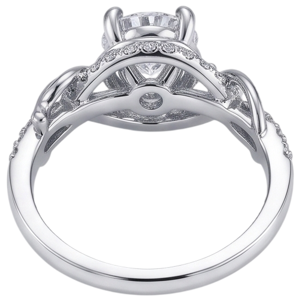 Eagle Claws Round Real Natural Earth Mined Diamond Engagement Ring 1.75 Carats White Gold 14K