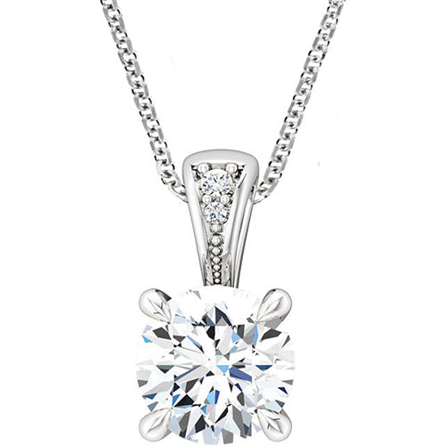 Eagle Claws GIA CERTIFIED Lab Grown Diamond Pendant Necklace 14K White Gold