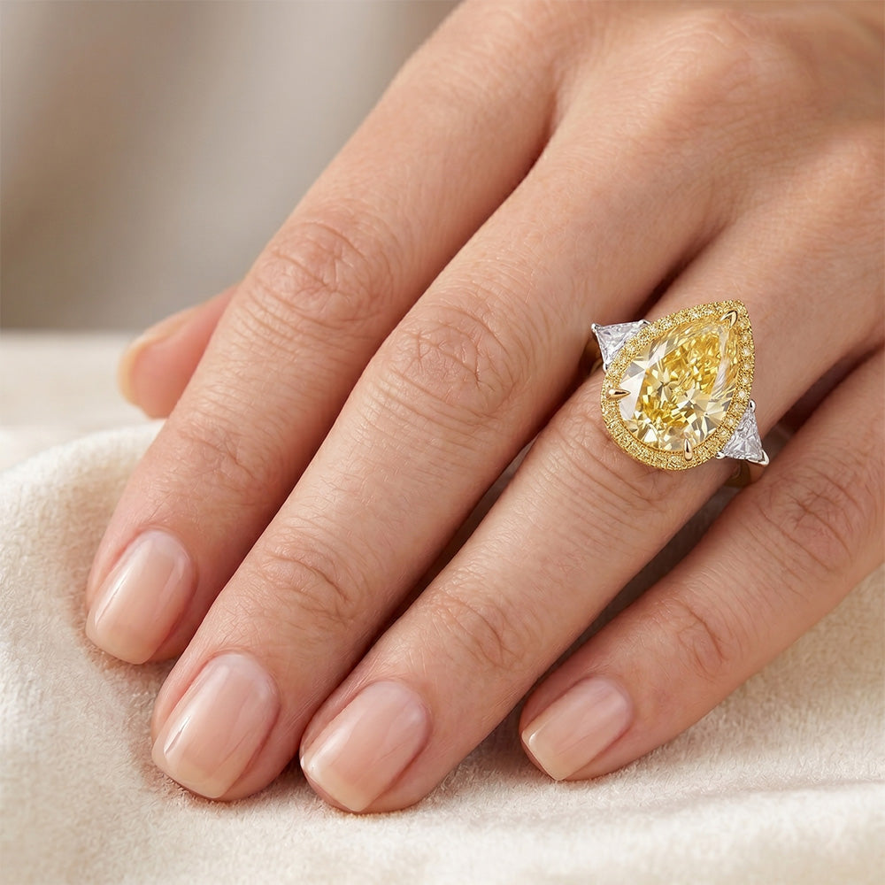 Earth-Mined VVS Clarity Canary Yellow Diamond Statement Ring