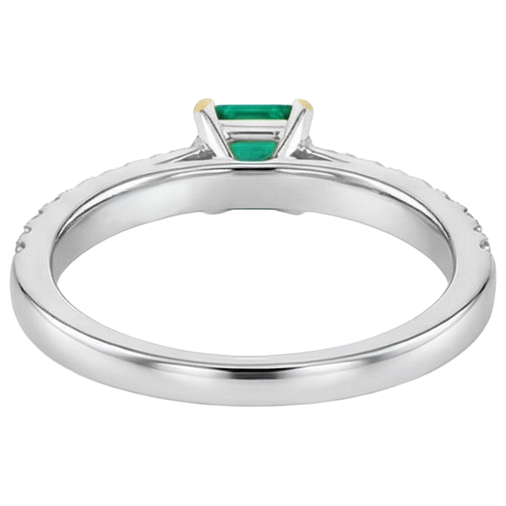 Natural Real ( Not Lab Grown ) Elegant Diamond Gemstone Ring Green Emerald GIA Stone