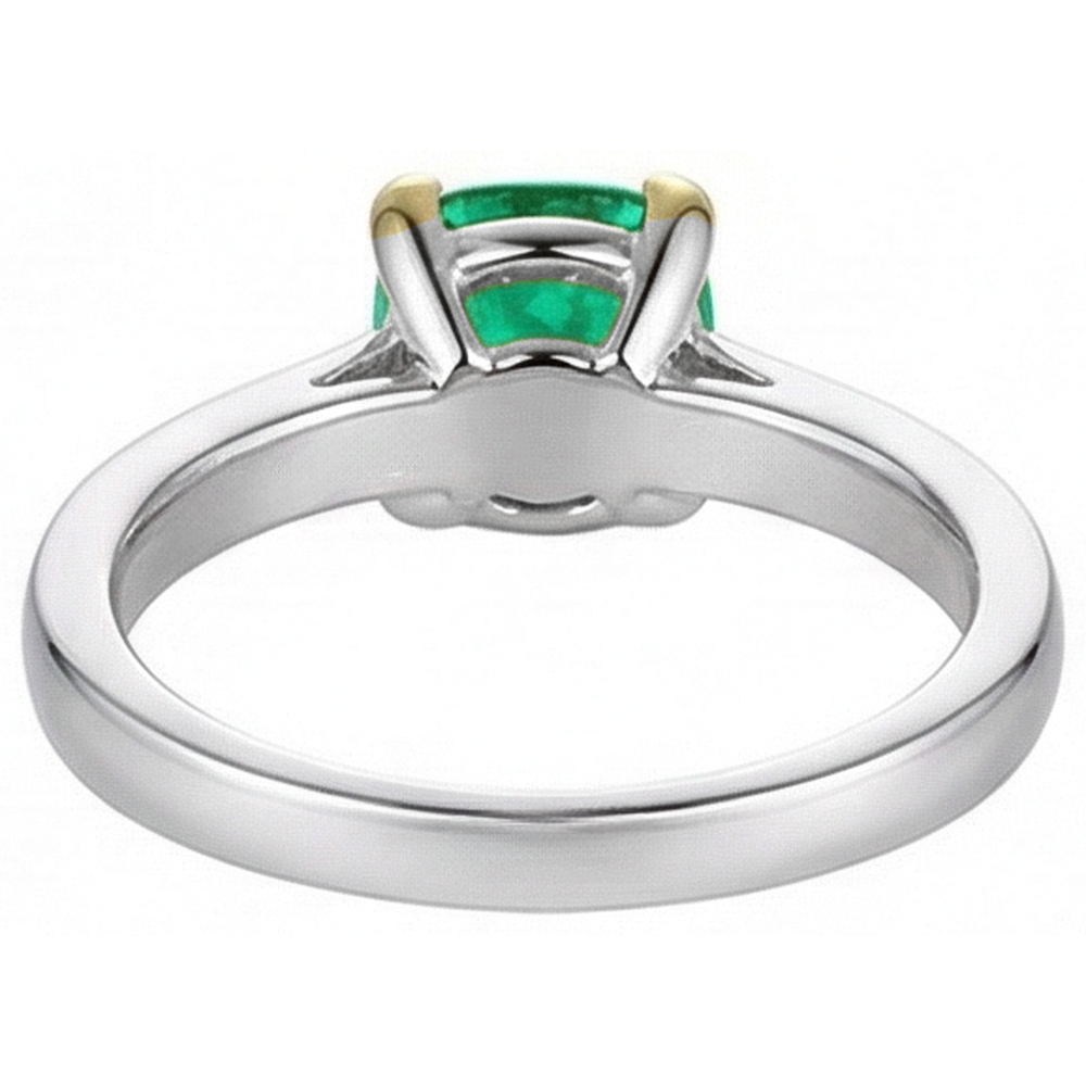 Natural Real ( Not Lab Grown ) Elegant Gemstone Wedding Ring Green Emerald GIA AAA