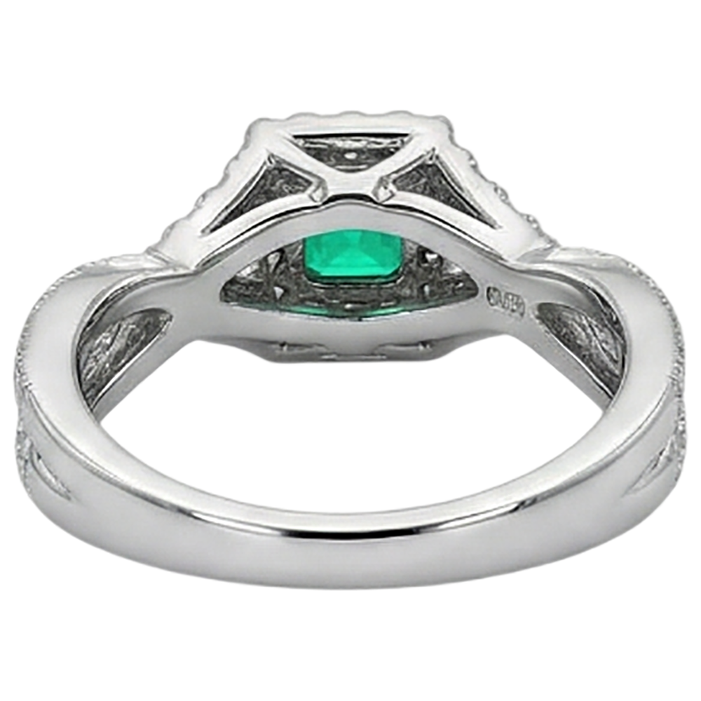 natural emerald emerald 2ct band with diamond accents
