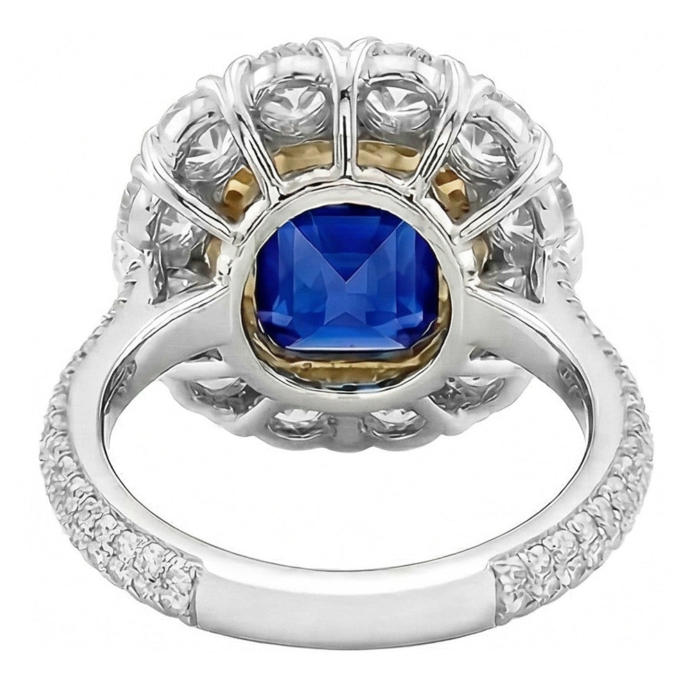 Elegant Sapphire Cocktail Natural Earth Mined Diamond Ring