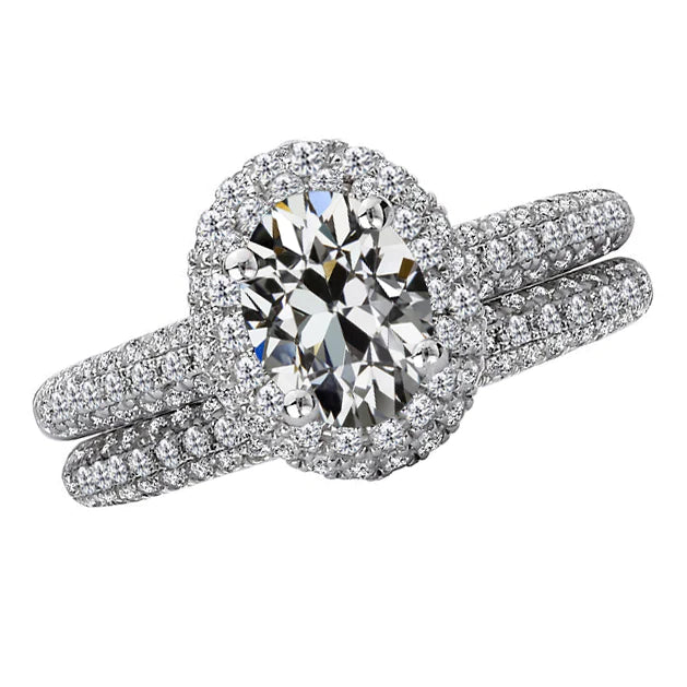 Elegant 6 Carat Halo Oval Diamond Ring