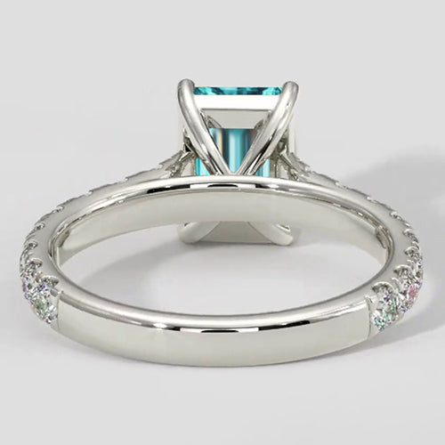 Natural Real ( Not Lab Grown ) Elegant Bluish Paraiba Diamond Ring