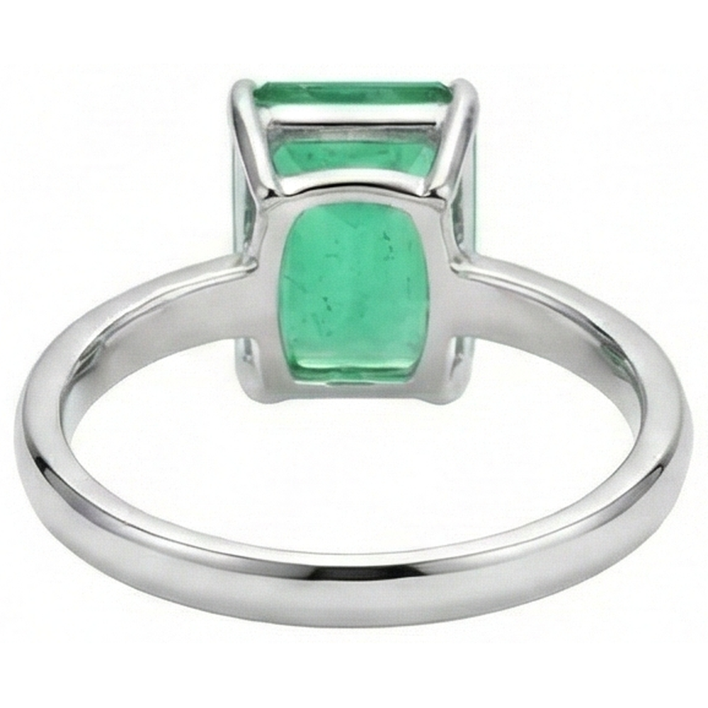 Natural Real ( Not Lab Grown ) Emerald GIA Cut Solitaire 10 Carat Colombian Green Emerald GIA Wedding Ring White 14K