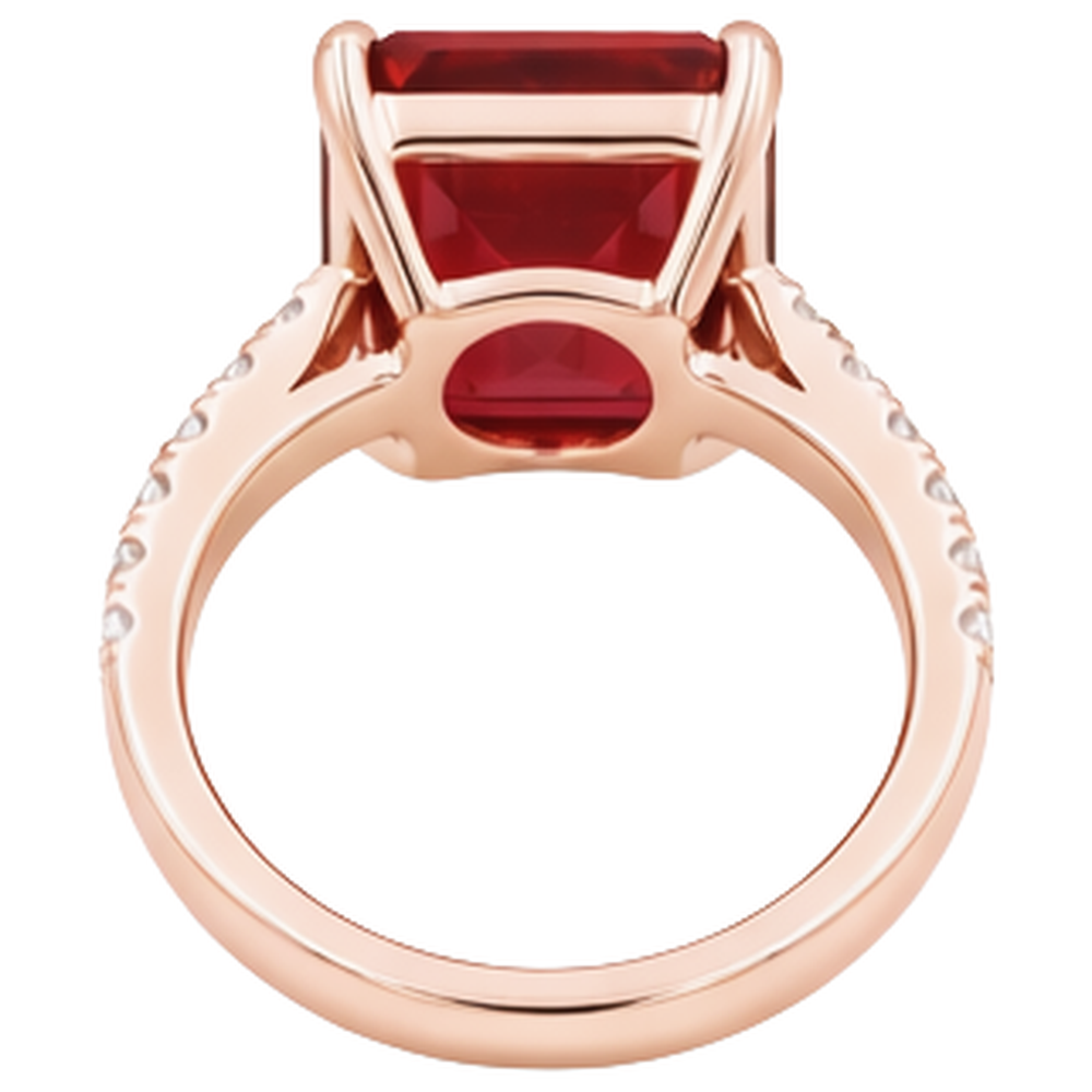 Emerald Ruby Gem-Stone Natural Earth Mined Diamond Wedding Ring 11.25 Carats Rose Gold 14K