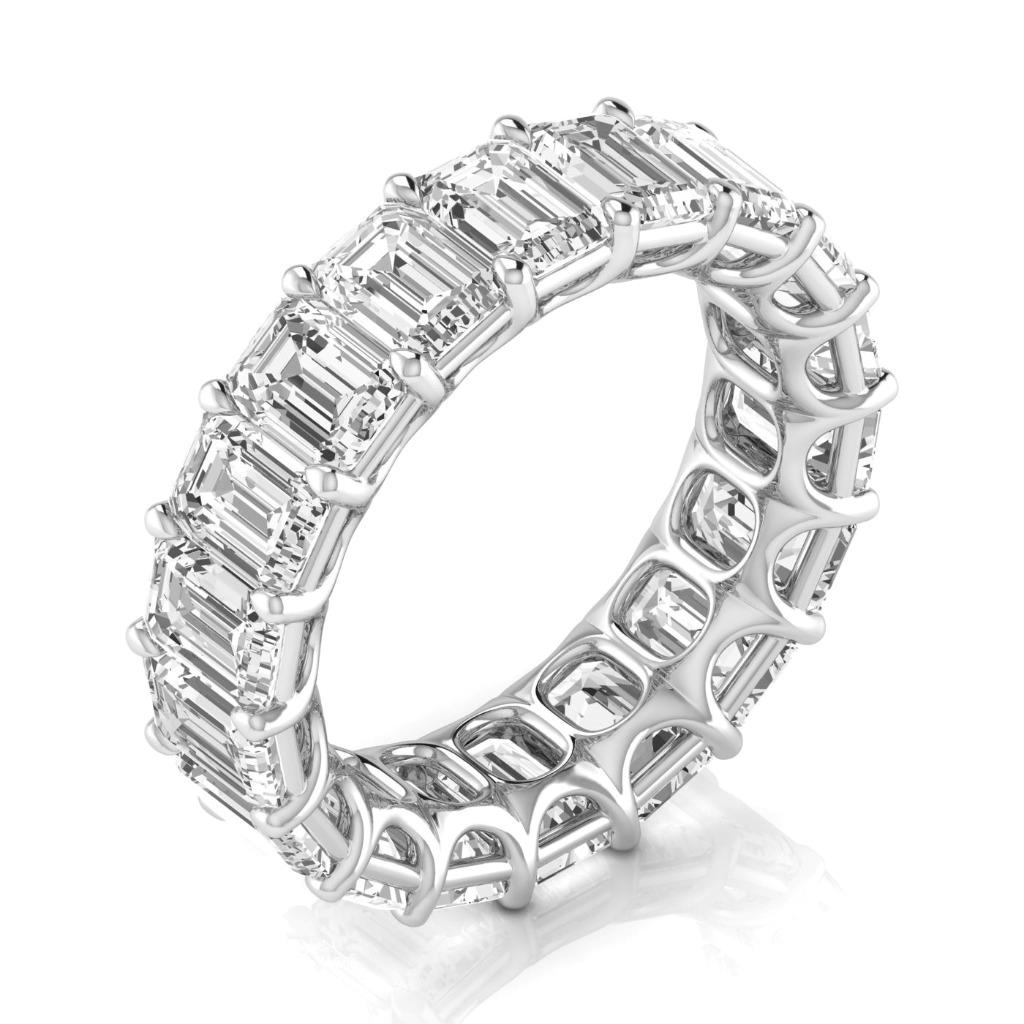 Emerald Diamonds Lab Grown 9 Ct White Gold Eternity Band Anniversary