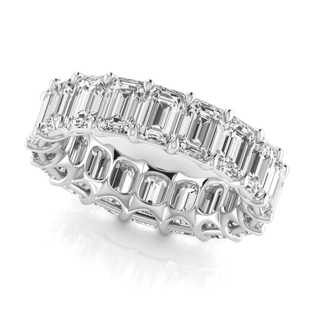 Emerald Diamonds Lab Grown 9 Ct White Gold Eternity Band Anniversary