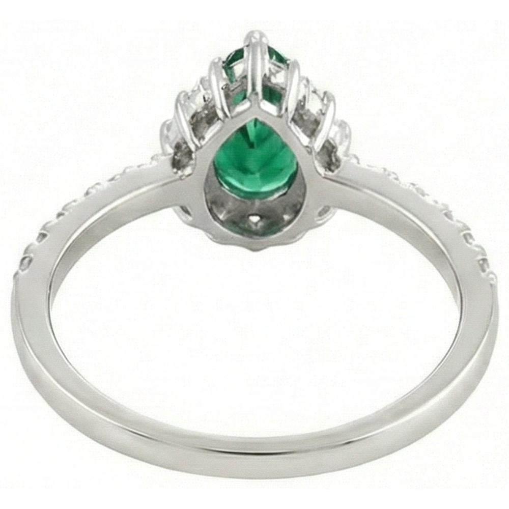 Engagement Ring 4.80 Carats Green Emerald GIA With Natural Earth Mined Diamonds White Gold 14K