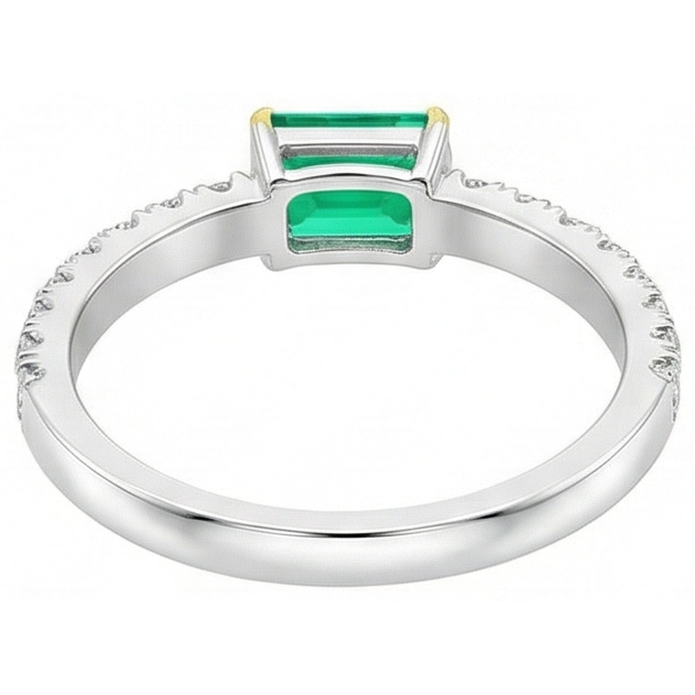 Natural Real ( Not Lab Grown ) Engagement Ring Green Emerald GIA Jewelry For Women