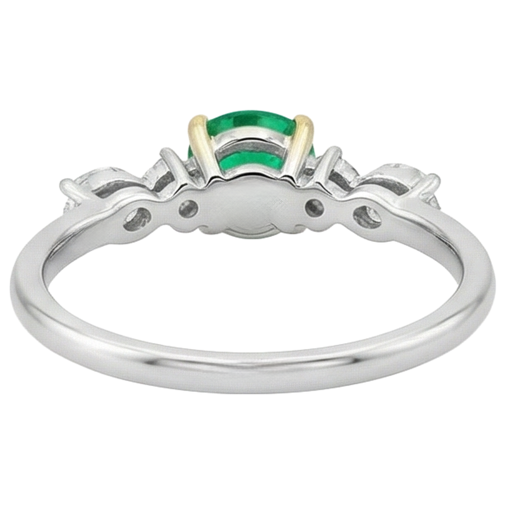 Natural Real ( Not Lab Grown ) Everyday Gemstone Ring Green Emerald GIA Diamond Jewelry