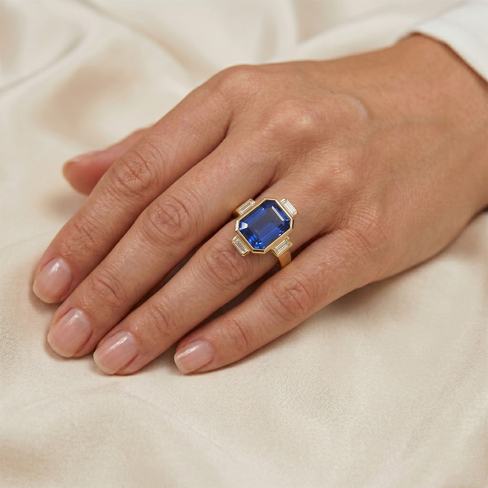 Fine VVS Clarity Royal Blue Sapphire Precious Stone Ring – 4.80