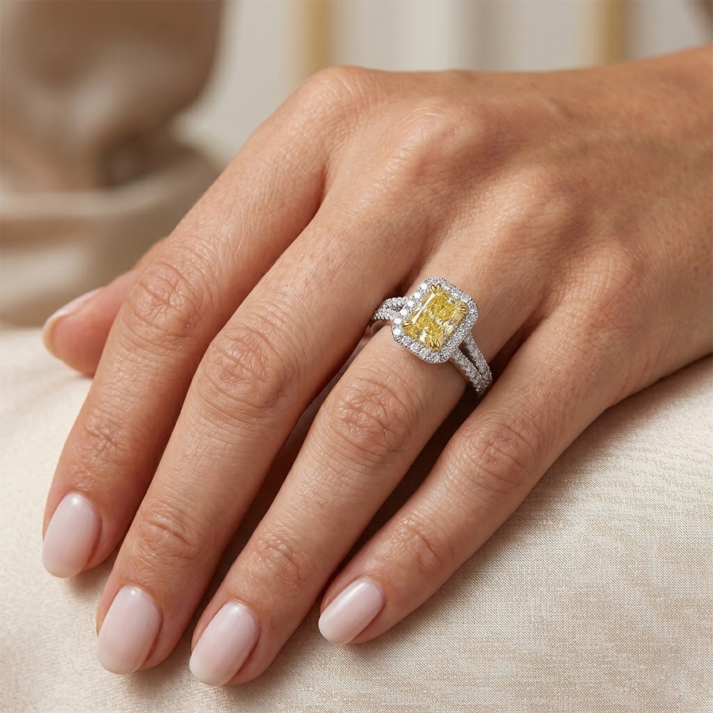 Fine VVS Fancy Yellow Diamond Fine Jewelry Ring – 2 ct Two-Tone
