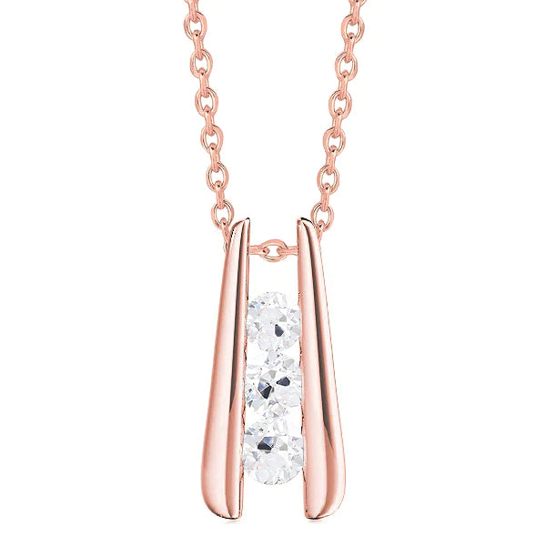 Floating Diamond Rose Gold Necklace