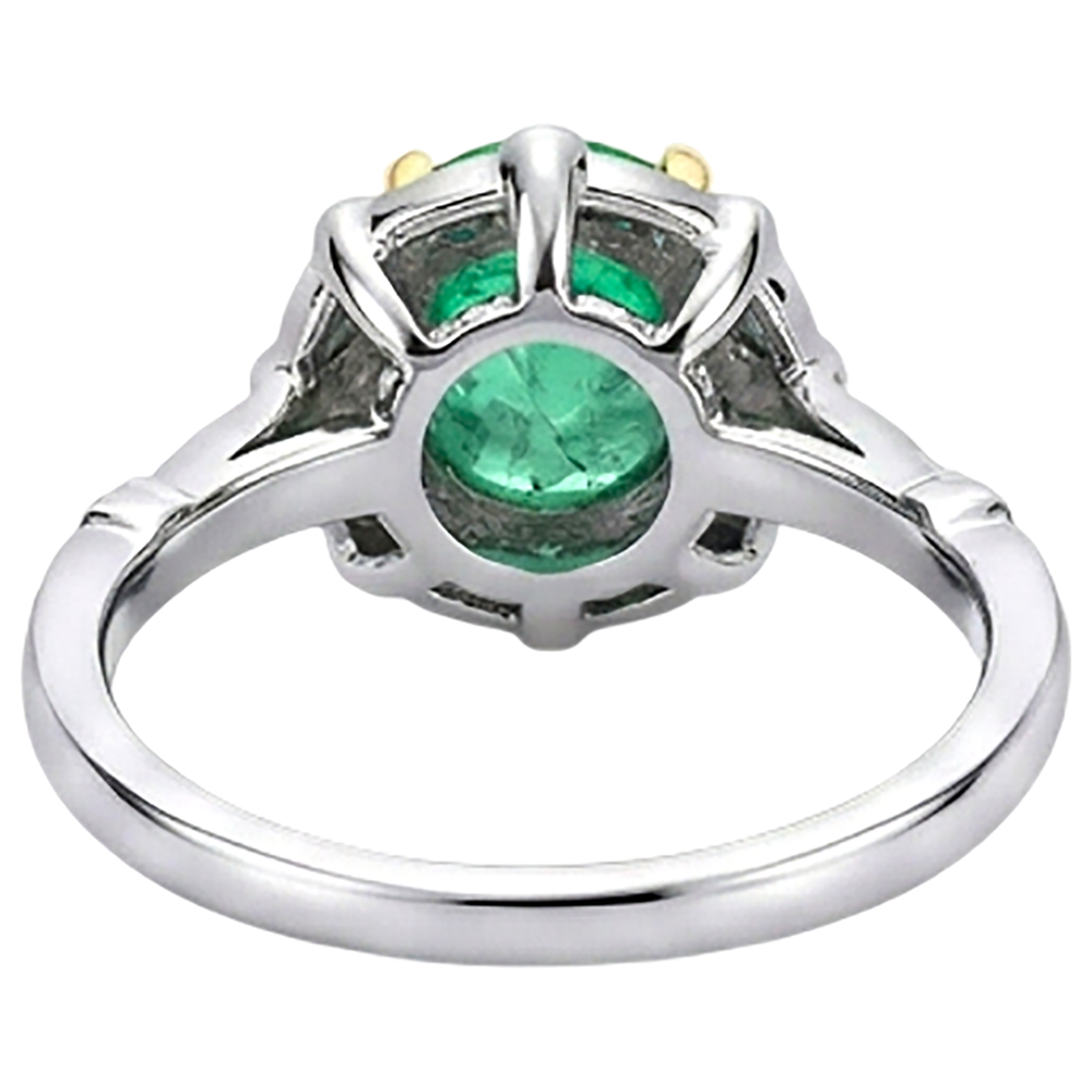 Natural Real ( Not Lab Grown ) Flower Style Gemstone Ring Green Emerald GIA Sapphire Diamond Jewelry