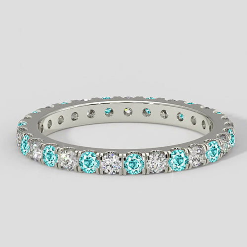 Natural Real ( Not Lab Grown ) Full Eternity Paraiba Band