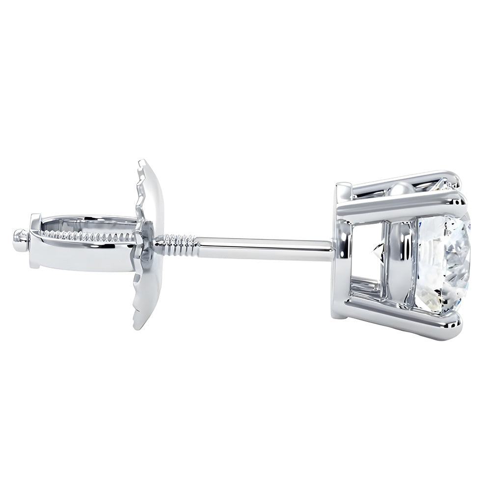 GIA CERTIFICATE Big 7.50 Carat Lab Grown Diamonds Stud Earrings White Gold New