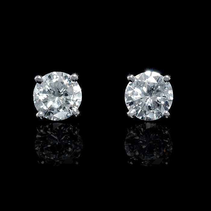 GIA CERTIFIED 2.5 Carats Round Cut Lab Grown Diamond Stud Earring Gold White 14K