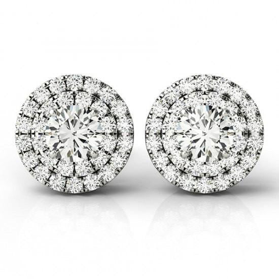 GIA CERTIFIED 2.60 Carats Lab Grown Diamond Stud Earrings White Gold 14K