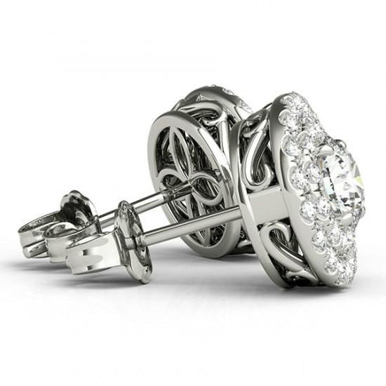 GIA CERTIFIED 2.60 Carats Lab Grown Diamond Stud Earrings White Gold 14K