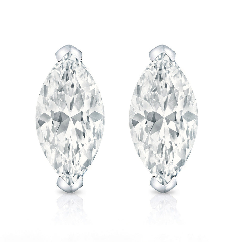 GIA CERTIFIED Marquise Cut Sparkling 4 Carats Lab Grown Diamonds Stud Earring White Gold 14K