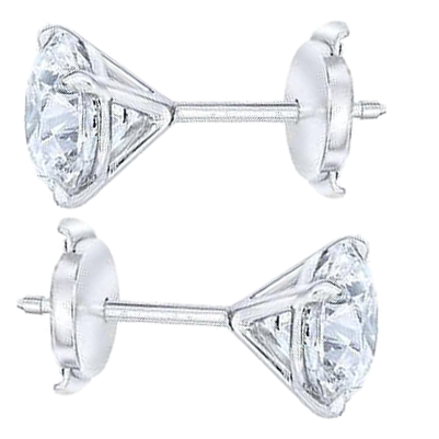 GIA Certified Lab Grown Diamond Stud Earring 3 Carats Women White Gold Jewelry Sparkling