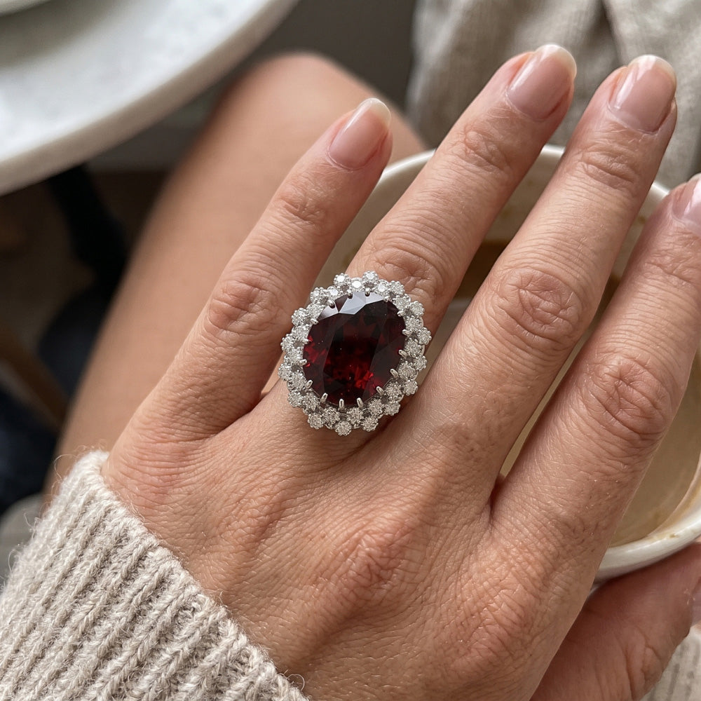 Garnet Birthstone Cocktail Ring